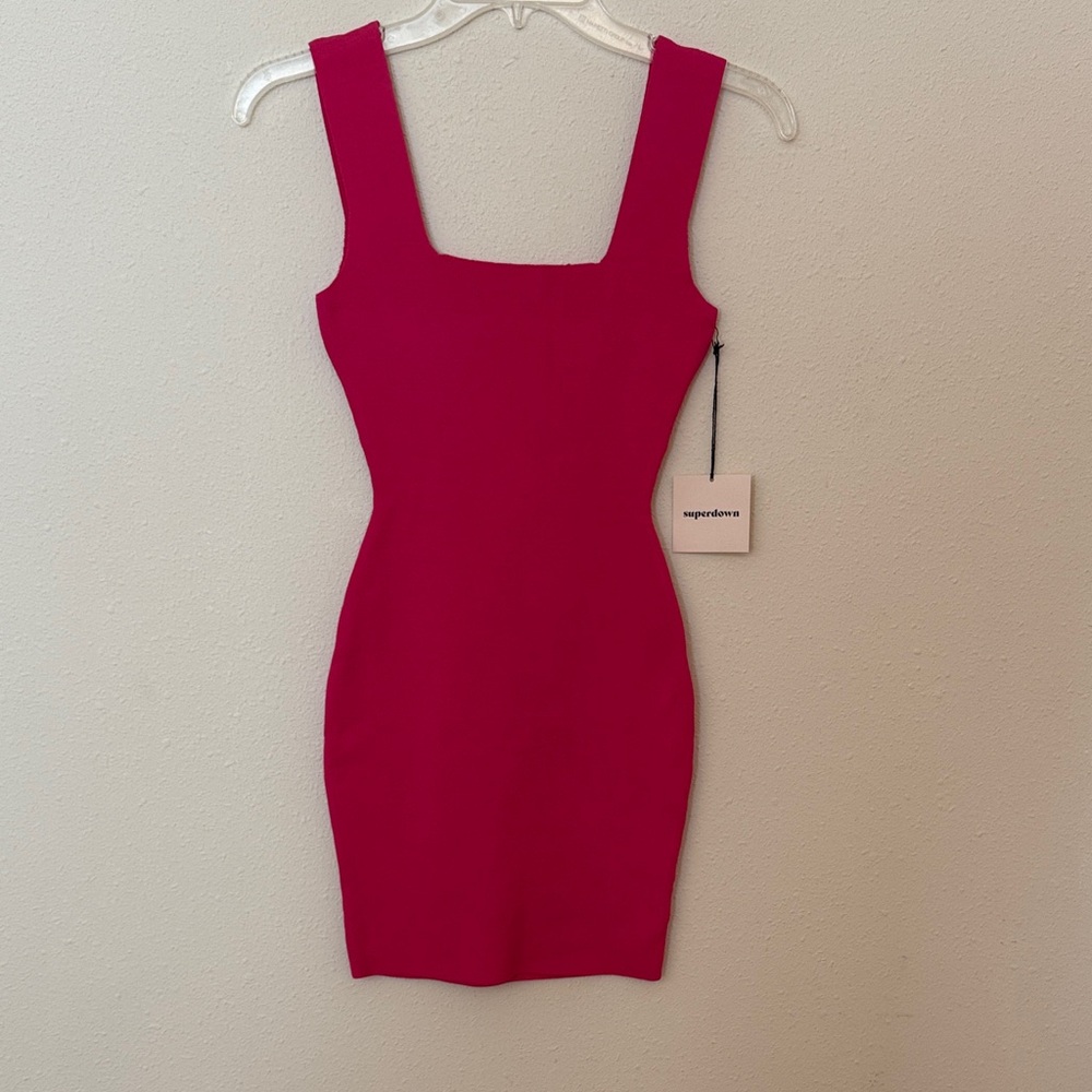 Superdown Women Fuchsia Hot Pink Mini Bodycon Dress SizeM